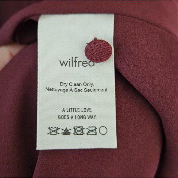 Aritzia Wilfred Lina Wrap Midi Dress Sz S Rust Red Crepe Flowy Feminine Timeless - Picture 10 of 11